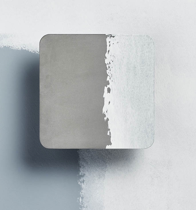 MimiCry square Wandleuchte, natural clay