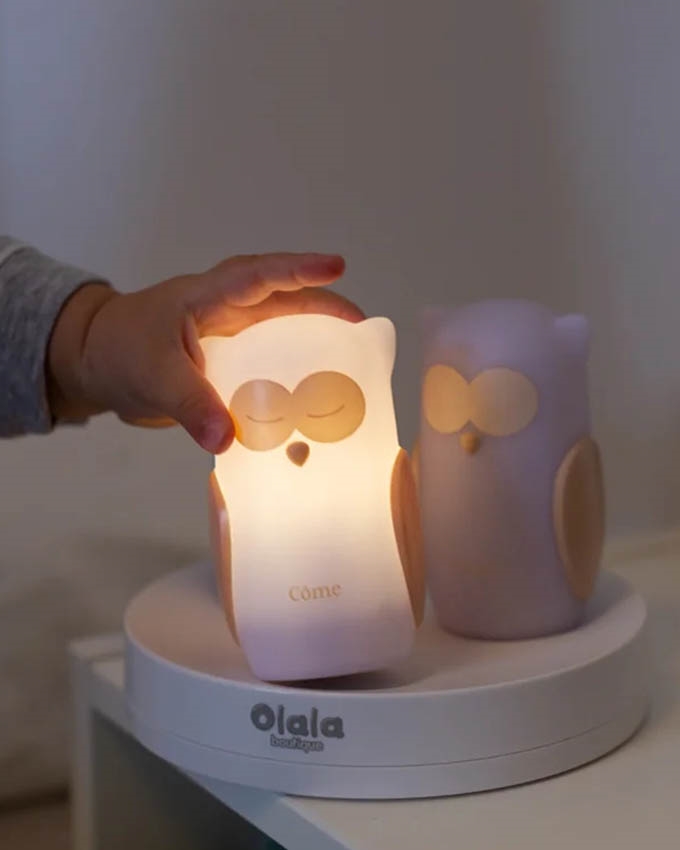 Nachtlampe Trio Eule, weiß