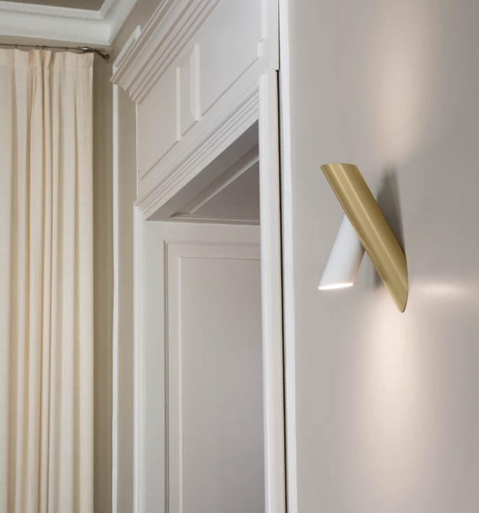 Tubes Large Wandleuchte, weiß/hellgold