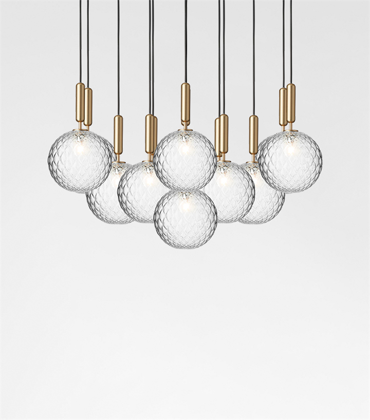 Miira 13 Pendelleuchte, optic/messing