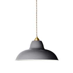 Original 1227 Midi Wide Pendelleuchte, Messing/Grau