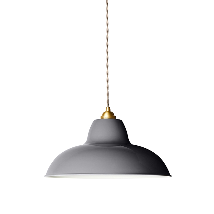 Original 1227 Midi Wide Pendelleuchte, Messing/Grau