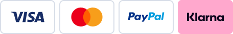 Visa, Mastercard, PayPal, Klarna