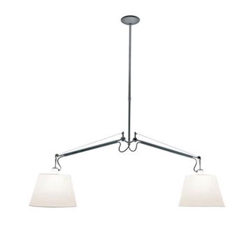 Tolomeo Sospensione Basculante 2 Bracci, Ø42 grau satin